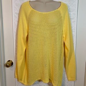 💲 4/$25 XL Leo & Nicole yellow crochet sweater